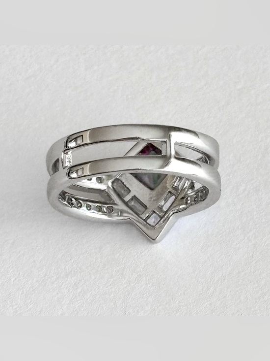 Bomb Party double band ring. - Picture 8 of 12